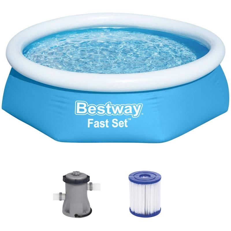 Fast Set Rund Swimmingpool 244x61 Cm Blå - Black Friday Udsalg