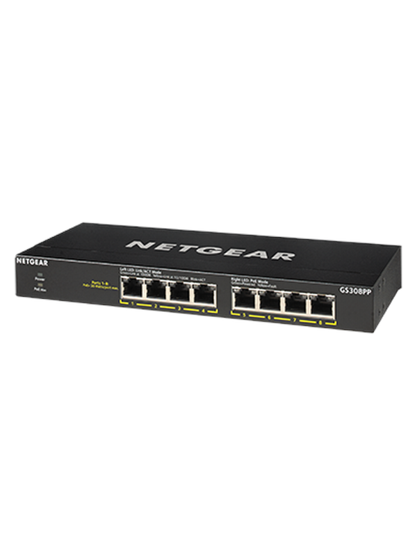 Netgear GS308PP 8-Port Gigabit Ethernet Switch - Black Friday Udsalg