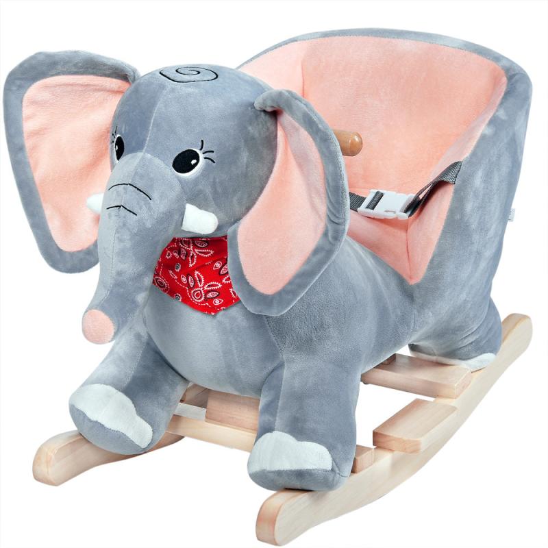 Grå Elefant Gyngedyr med Sikkerhedssele - Black Friday Udsalg