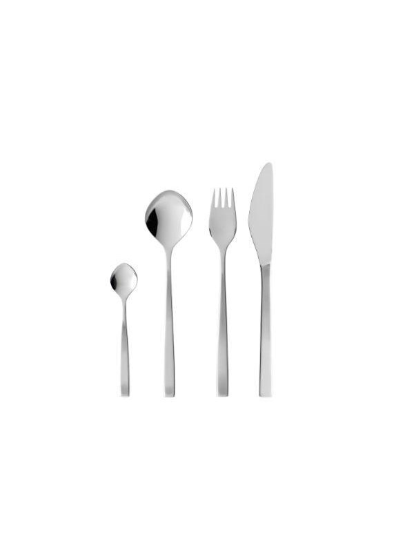 Cutlery Set Fuga 16 Pieces Matt Glossy Steel Black Friday Gense Udsalg