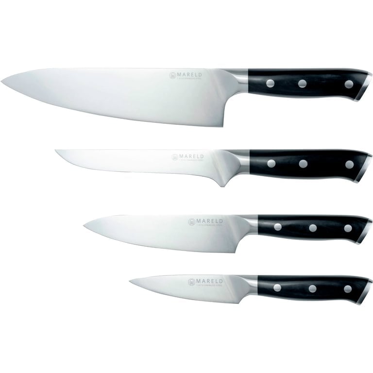 Knivsæt, 4 Knive, Sort Black Friday Mareld Udsalg