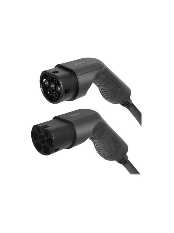 E Charge Ev 3213 Opladningskabel Til Elbiler, Type 2 Til Type 2, 3 Faser, 16 A, 11 Kw, 3 Meter, Sort Black Friday Deltaco Udsalg