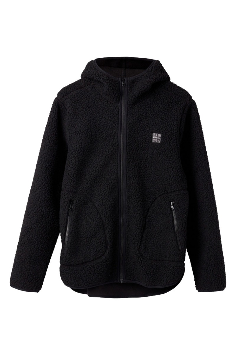 H2o   Jakke   Langli Hooded Pile Jacket   Black Black Friday H2oconsignment Udsalg
