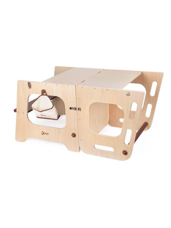 Wooden 2in1 Learning Tower And Table Adjustable 90cm Black Friday Classic World Udsalg