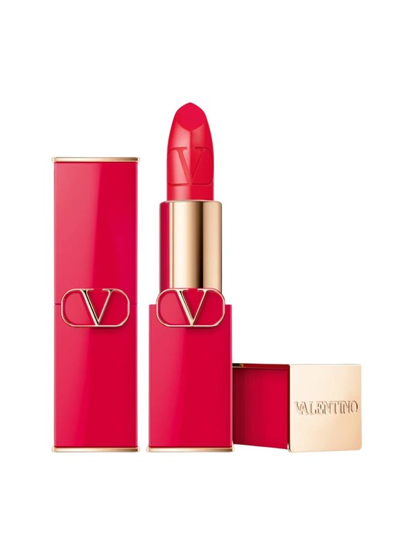 , Rosso, Satin Finish, Cream Lipstick, 404r, Refillable, 3.5 G Black Friday Valentino Udsalg