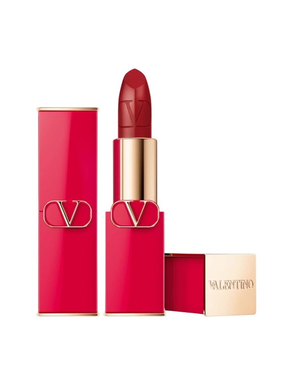, Rosso, Satin Finish, Cream Lipstick, 213r, Refillable, 3.5 G Black Friday Valentino Udsalg