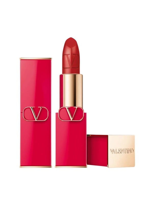 , Rosso, Satin Finish, Cream Lipstick, 205a, Refillable, 3.5 G Black Friday Valentino Udsalg
