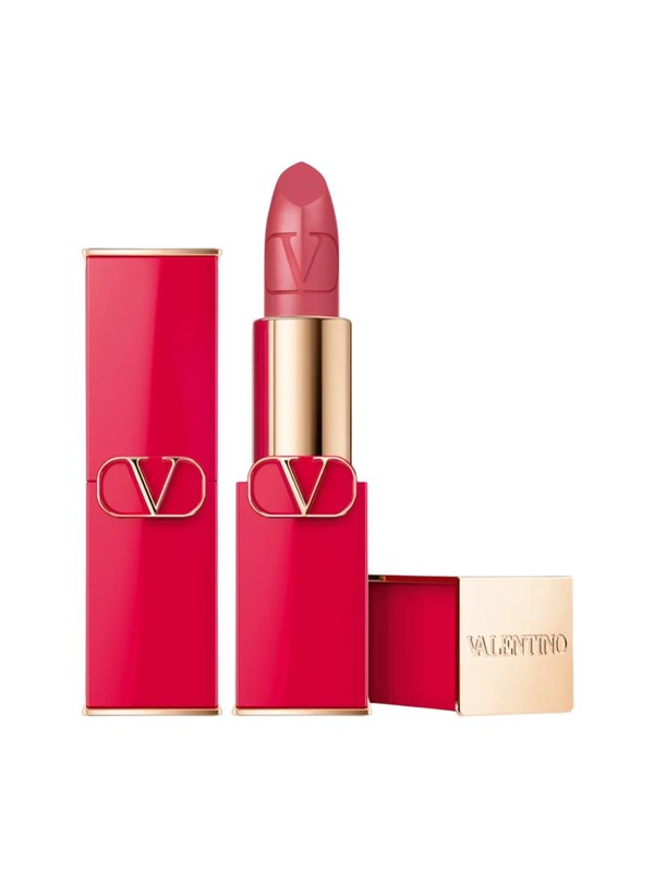 , Rosso, Satin Finish, Cream Lipstick, 104r, Refillable, 3.5 G Black Friday Valentino Udsalg