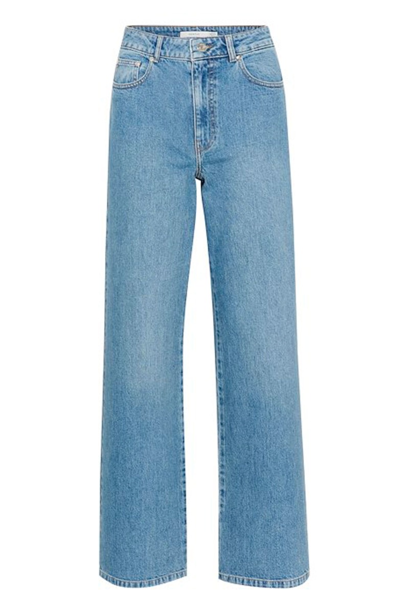 Jeans   Zolina Hw Wide Jeans   Washed Mid Blue Black Friday Gestuz Udsalg