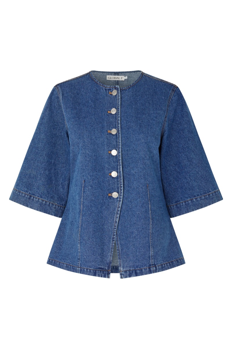Bluse   Lila G   Vintage Blue Wash Black Friday Global Funk Udsalg
