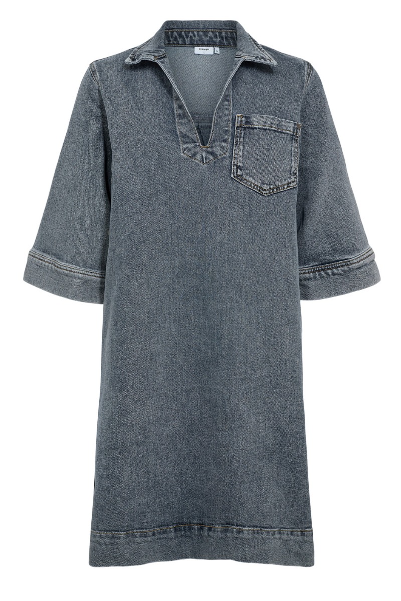 Kjole   Nu Toronto Dress   Med. Blue Washed Denim Black Friday Nümph Udsalg