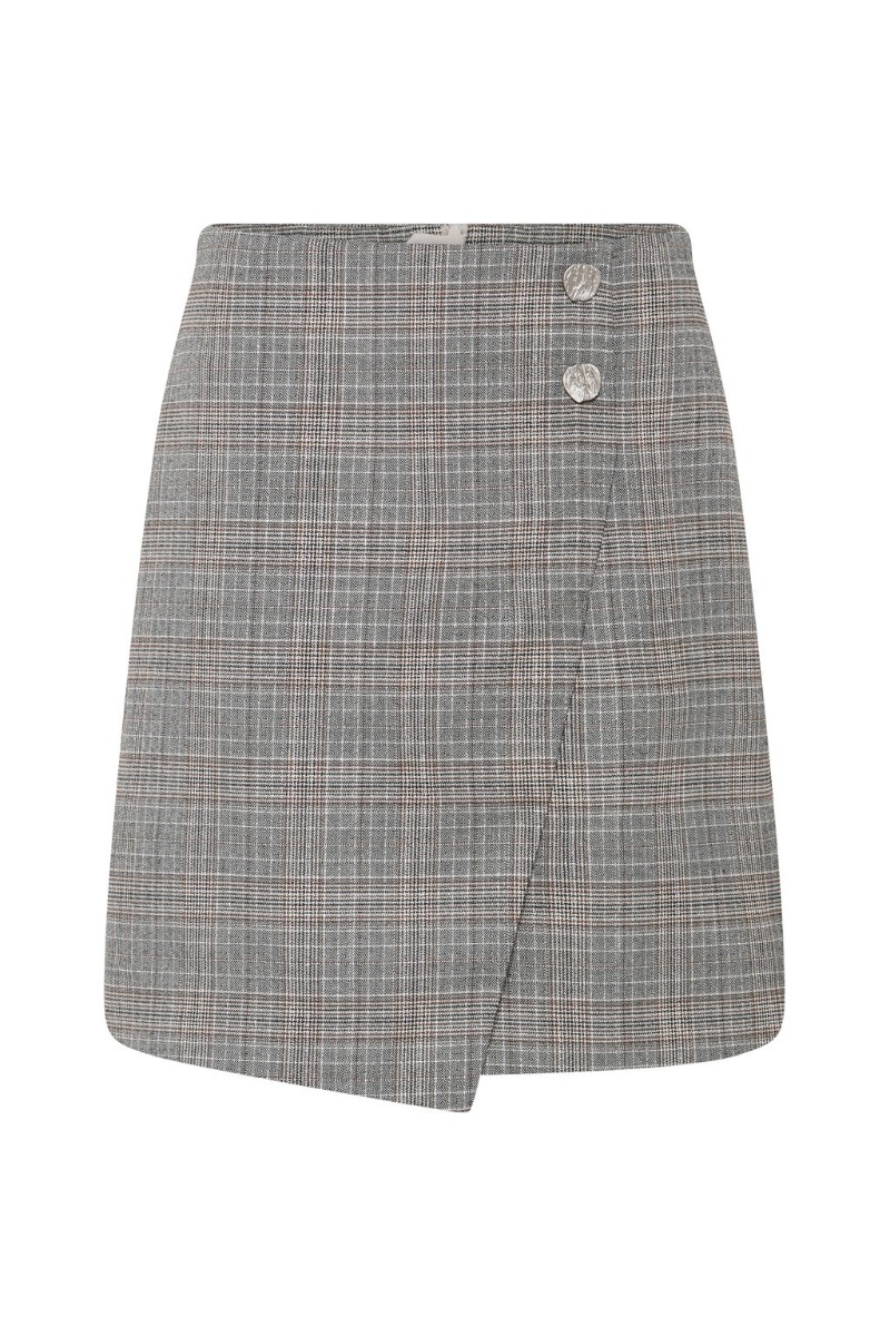 Nederdel   Women Ipomoeabbmaina Skirt   Brown Check Black Friday Bruuns Bazaar Udsalg